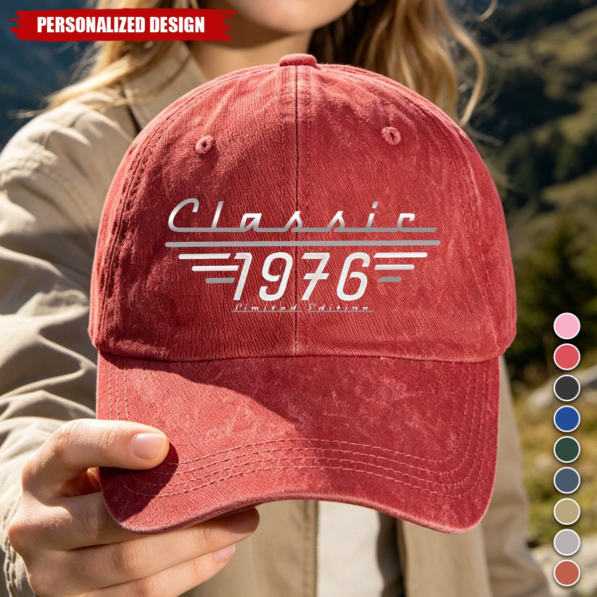 Personalized Classic Limited Edition Custom Birth Year Baseball Cap - Gift for Men Women