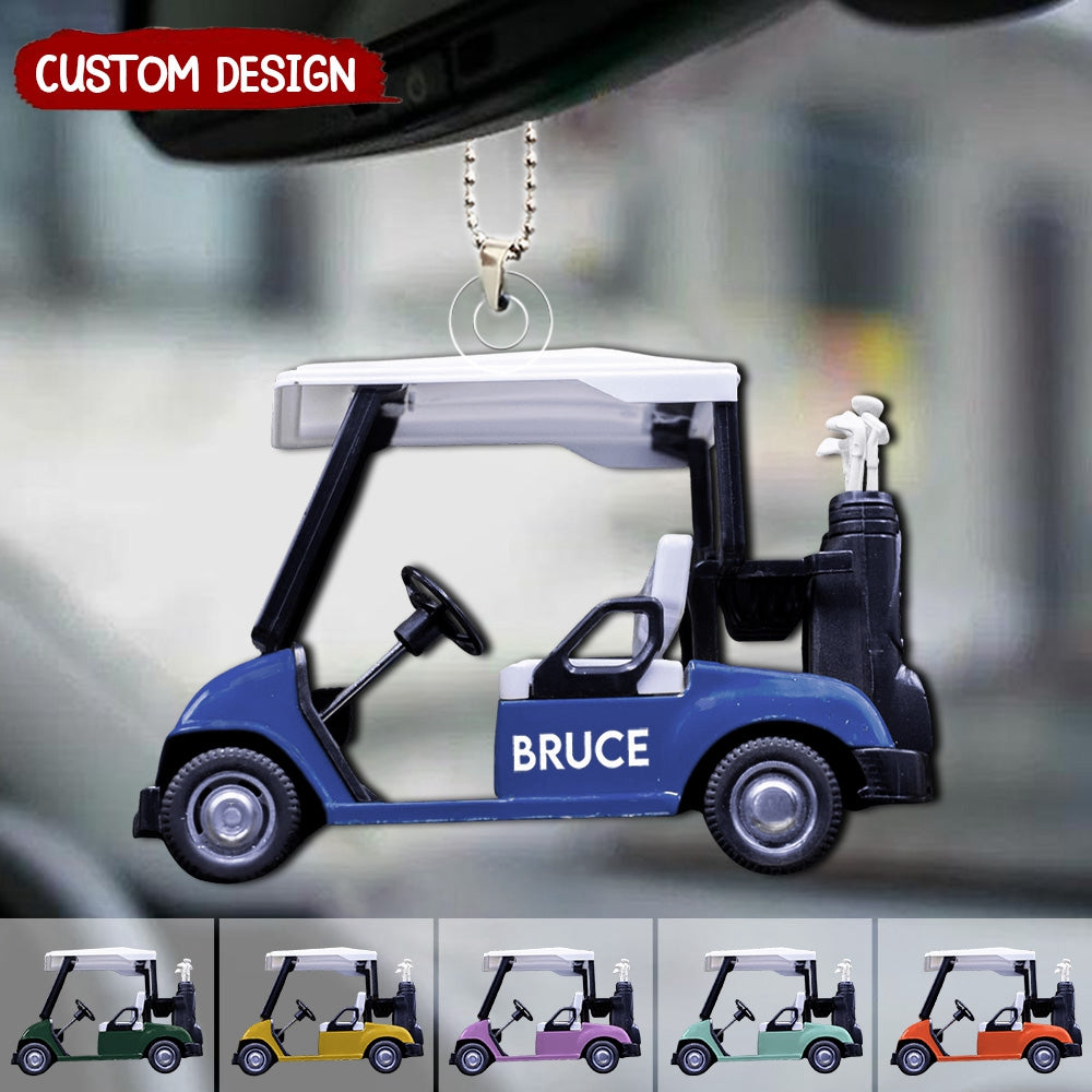 Golf Cart - Personalized Acrylic Car Ornament