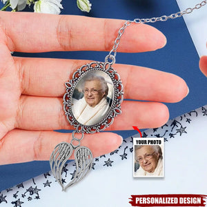 Personalized Graduation Tassel Photo Charm with Angel Wings