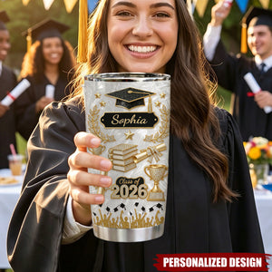 Personalized Custom Name Graduation 3D Effect Tumbler