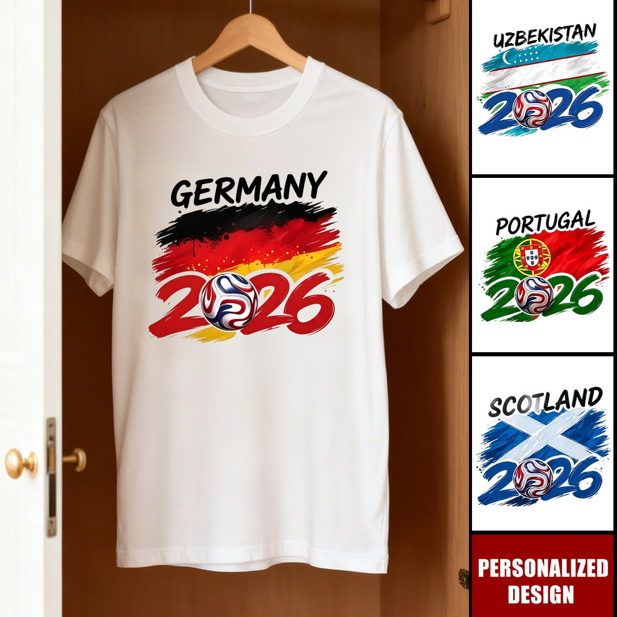 Personalized 2026 Soccer World Cup Country T-Shirt - Custom Name