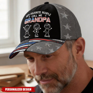 My Favorite People Call Me Grandpa Custom Name Hat - Father's Day Birthday Gifts For Dad, Grandpa