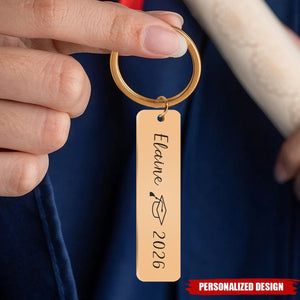 Personalized Graduation Keychain - Custom Name Gift For Graduates