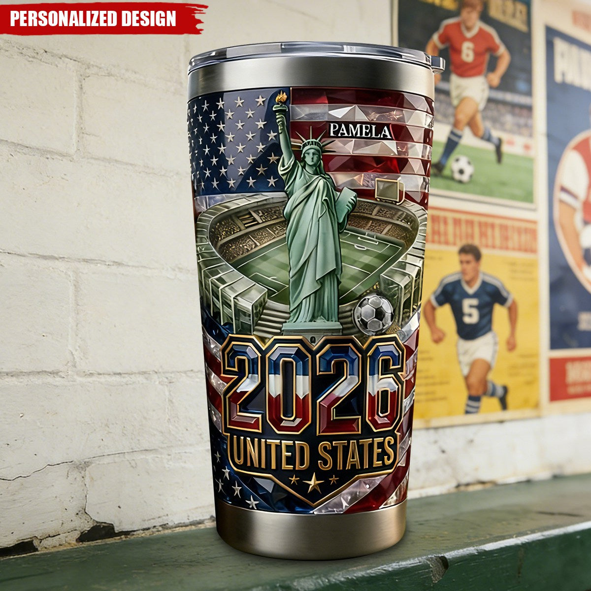 Personalized 2026 USA World Cup Tumbler - Custom Name Gifts For Sport Lovers