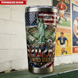 Personalized 2026 USA World Cup Tumbler - Custom Name Gifts For Sport Lovers