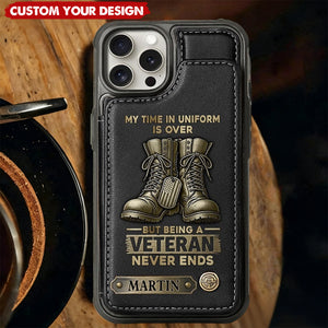 Proud Veteran-Personalized Veteran Leather Wallet Phone Case