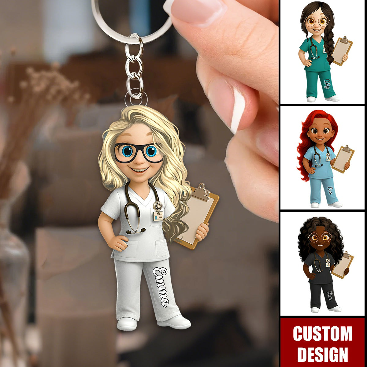 To My Favorite Nurse, Personalized Acrylic Keychain, Gift For Nurses