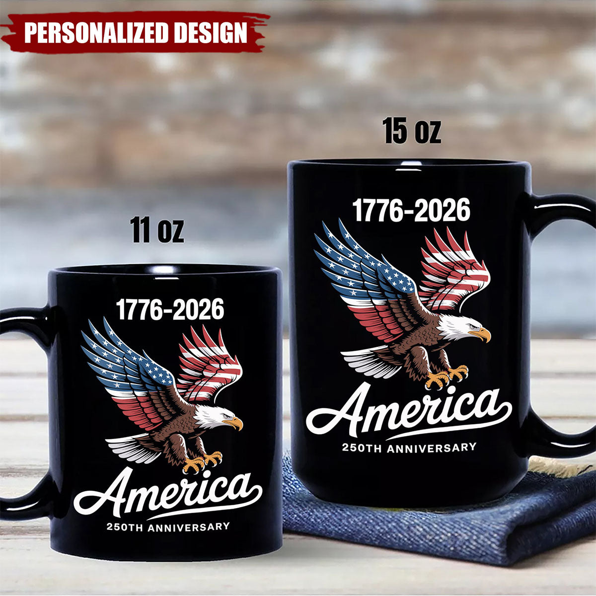 America 250th Anniversary Eagle Mug —  Patriotic Gift for Coffee Lovers