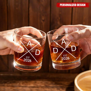 Personalized Established Year Dad Whiskey Glass - First Father’s Day Gift for New Dad