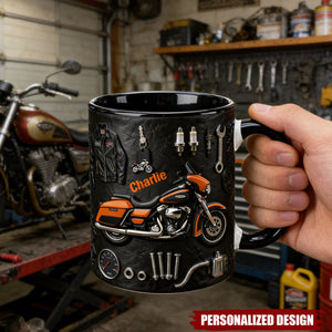 Personalized Motorcycle Mug – Custom Name Motorcycle Lover Gift