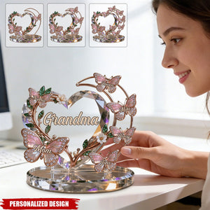 Personalized Butterfly Heart Plaque - Gift For Grandma, Mom
