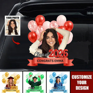 Personalized Photo Class Of 2026 Graduation Car Window Decal Sticker