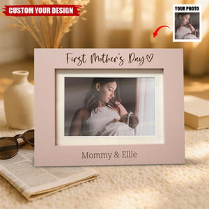 Custom First Mother's Day Photo Frame – Personalized Mom & Baby Name Picture Frame