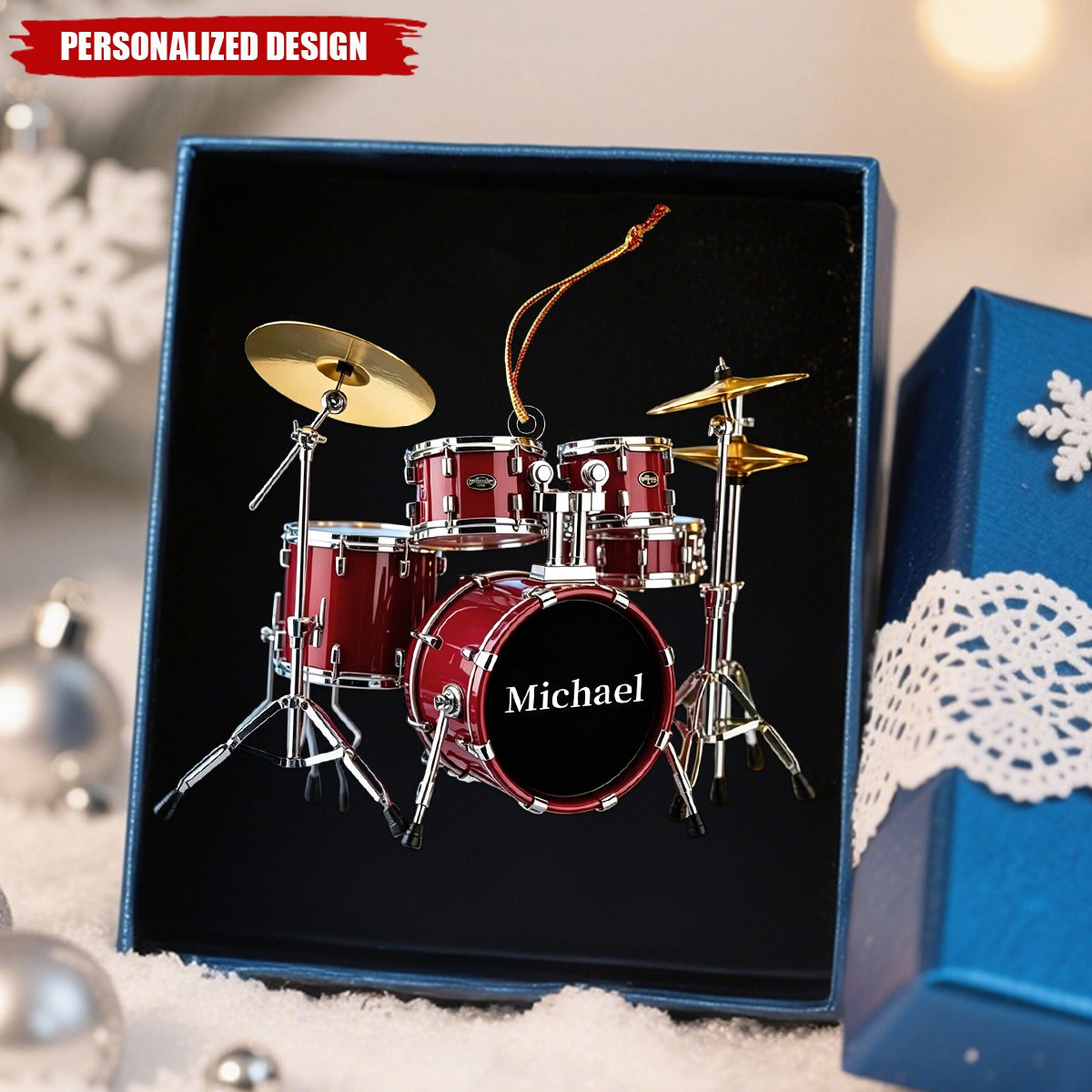 Personalized Acrylic Drum Ornament Gift For Drummers Musicians