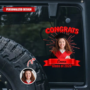 Personalized 2026 Graduation Photo Car Decal - Custom Photo & Name Sticker
