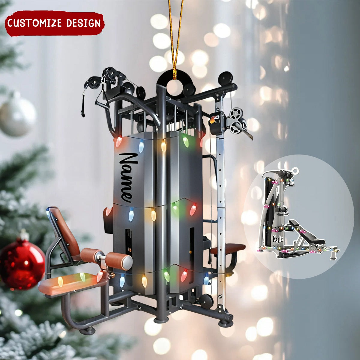 Personalized Exercise Equipment Gym Christmas Ornament , Fitness Keepsake, Gift For Gym Lovers - 2024 New Release