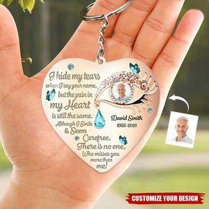 I Hide My Tears Personalized Keychain