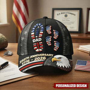 USA 250th Anniversary Best Dad Ever Classic Cap - Personalized Gifts For Dad