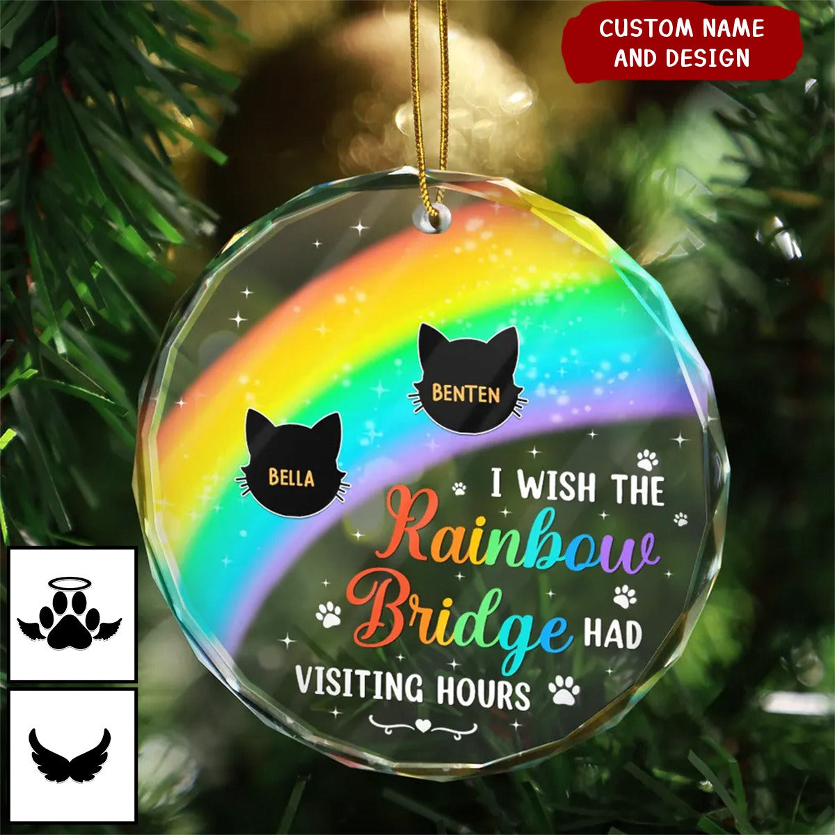 A Piece Of My Heart Memorial Christmas - Personalized Circle Glass Ornament