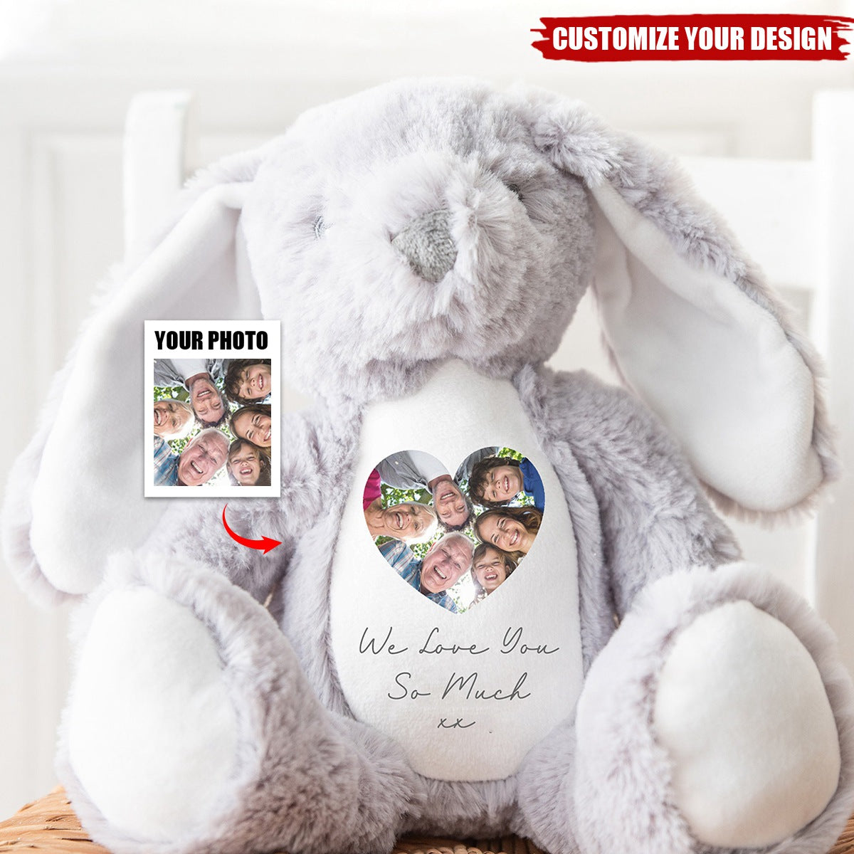 Personalised Photo Teddy, Birthday Teddy, New Baby Teddy