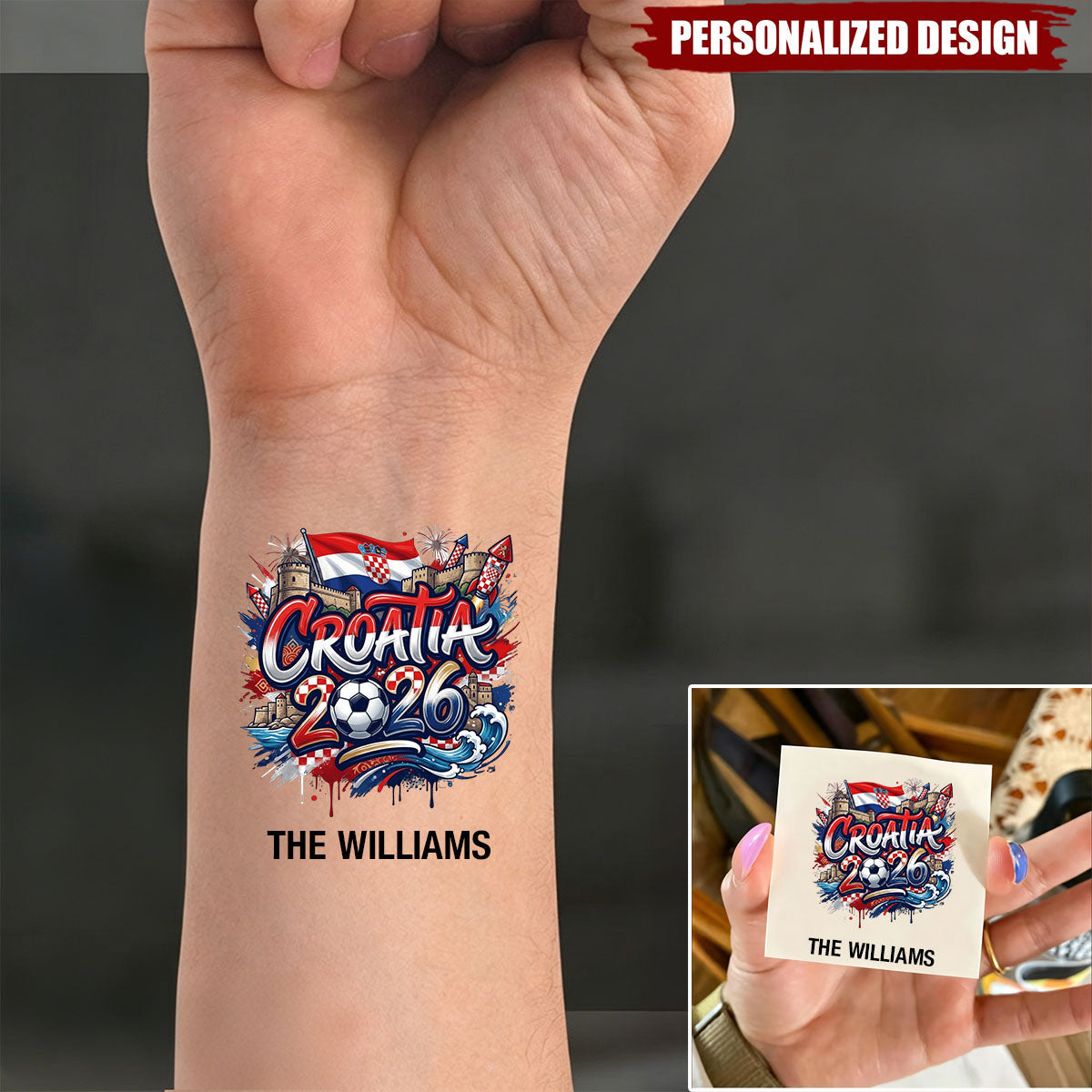 Personalized Country Tattoos - Custom Name