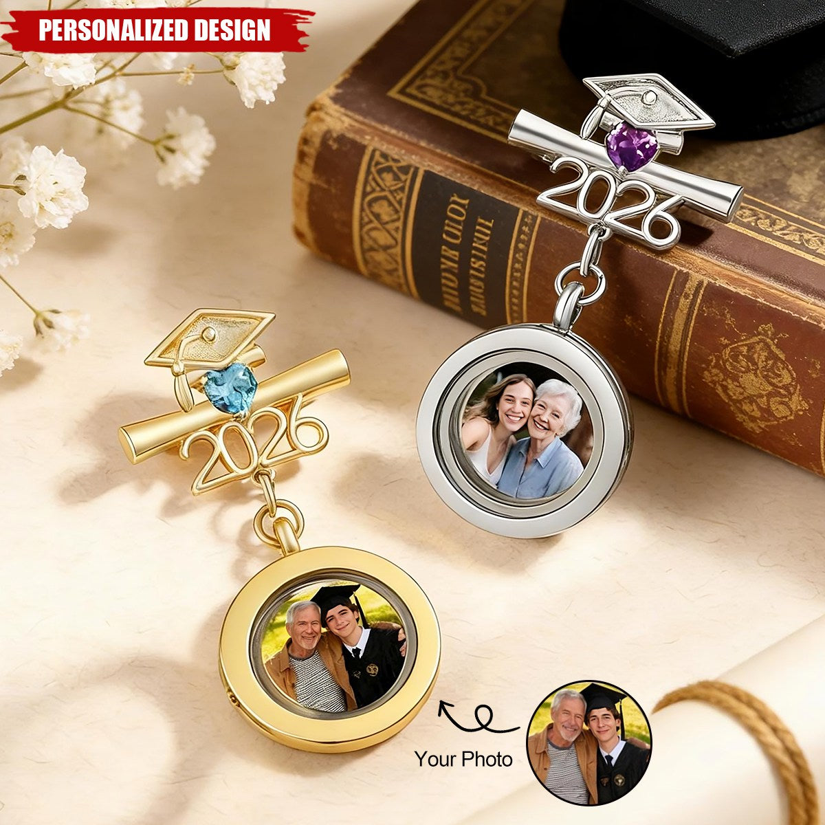 Walking With You Today and Always Graduation Pin - Remembering Loved Ones Gift