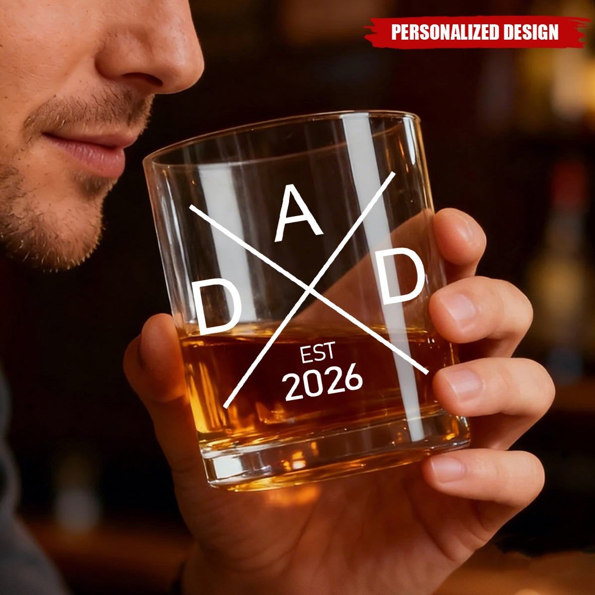 Personalized Established Year Dad Whiskey Glass - First Father’s Day Gift for New Dad