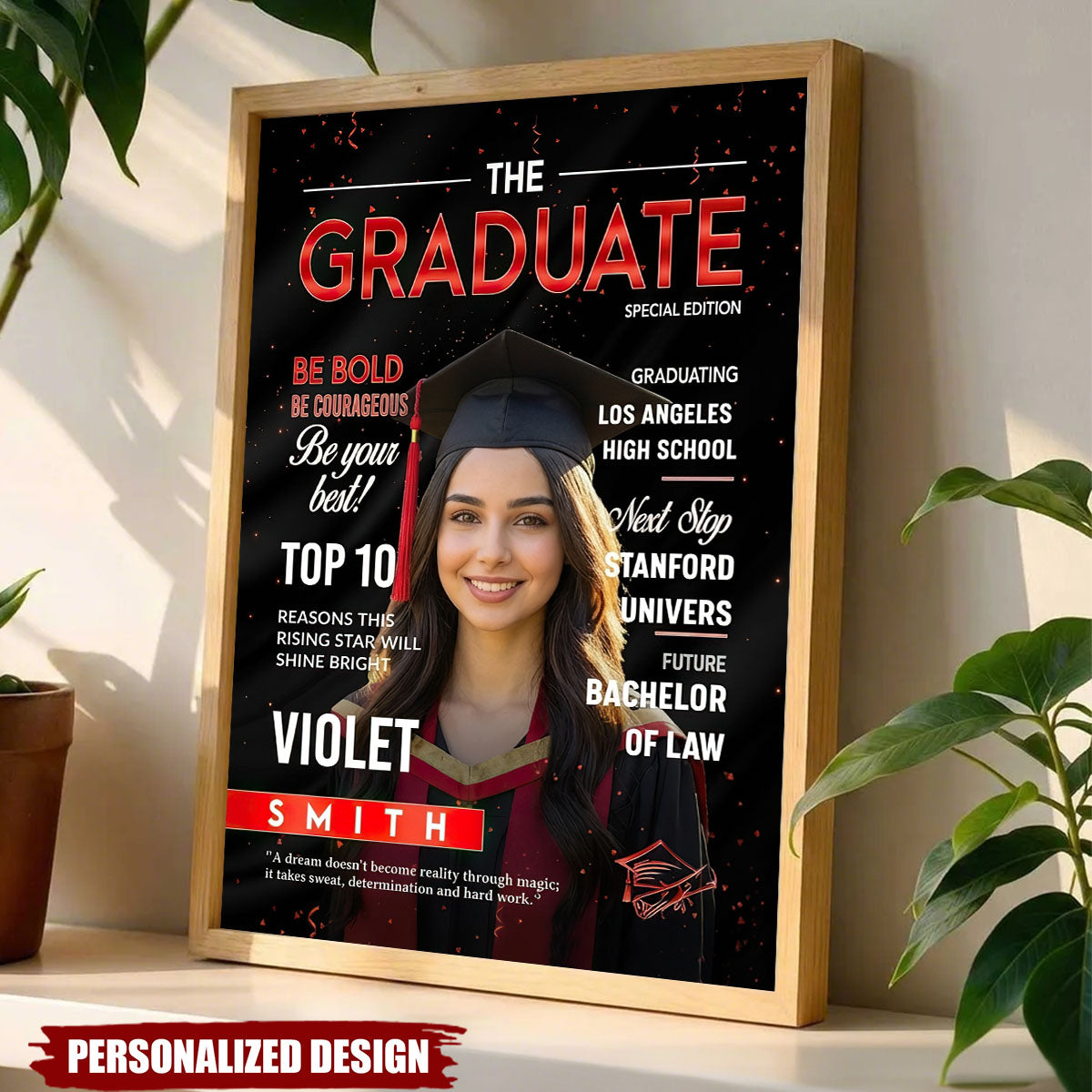 Personalized Graduation Magazine Poster - Unique Gift For Graduates