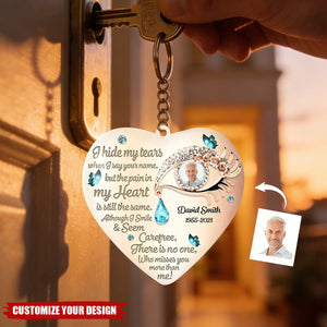 I Hide My Tears Personalized Keychain