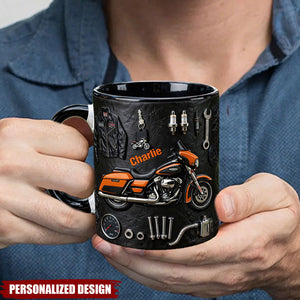 Personalized Motorcycle Mug – Custom Name Motorcycle Lover Gift