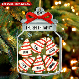 Personalized Family Name Christmas Cookie Jar Acrylic Ornament