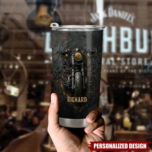 Personalized Motorcycle Tumbler - Custom Name Gift for Bikers