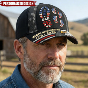 USA 250th Anniversary Best Dad Ever Classic Cap - Personalized Gifts For Dad