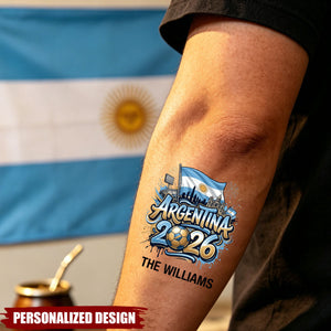 Personalized 2026 World Cup Country Tattoos - Custom Name