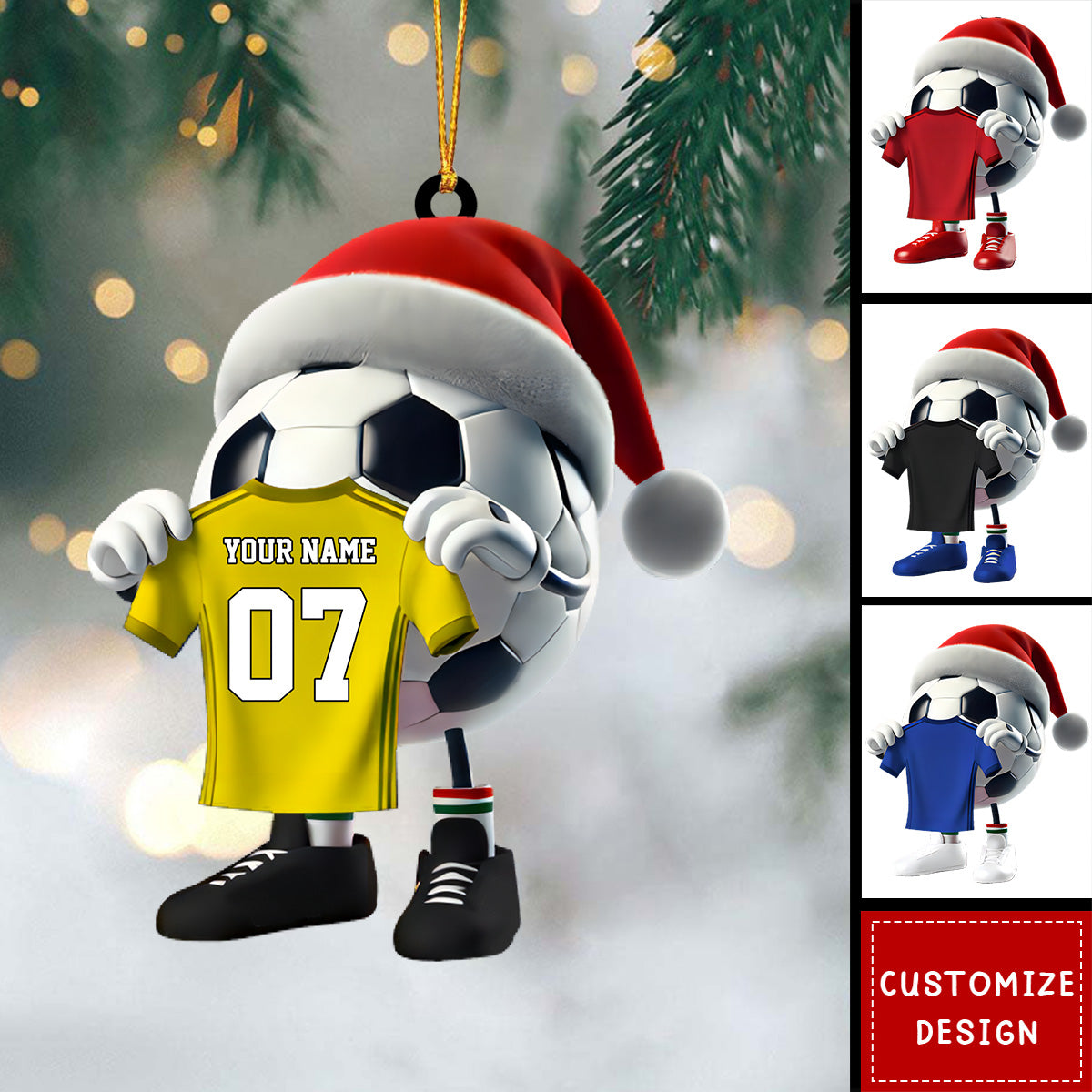 Personalized Soccer Christmas Ornament Gift For Soccer Lovers-2024 New Release