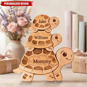 Personalized Family Turtle Puzzle – Perfect Gift for Mom & Family