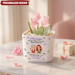 Personalized Glass Everlasting Tulips - Mother’s Day Gift for Daughter