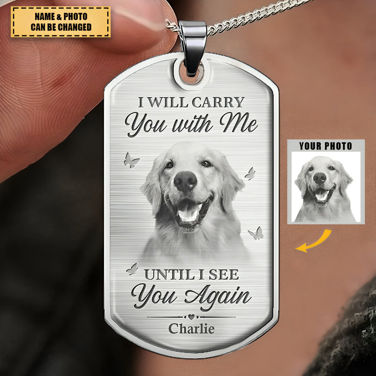 Custom Photo I Will Carry You With Me Until I See You Again - Memorial Personalized Custom Necklace