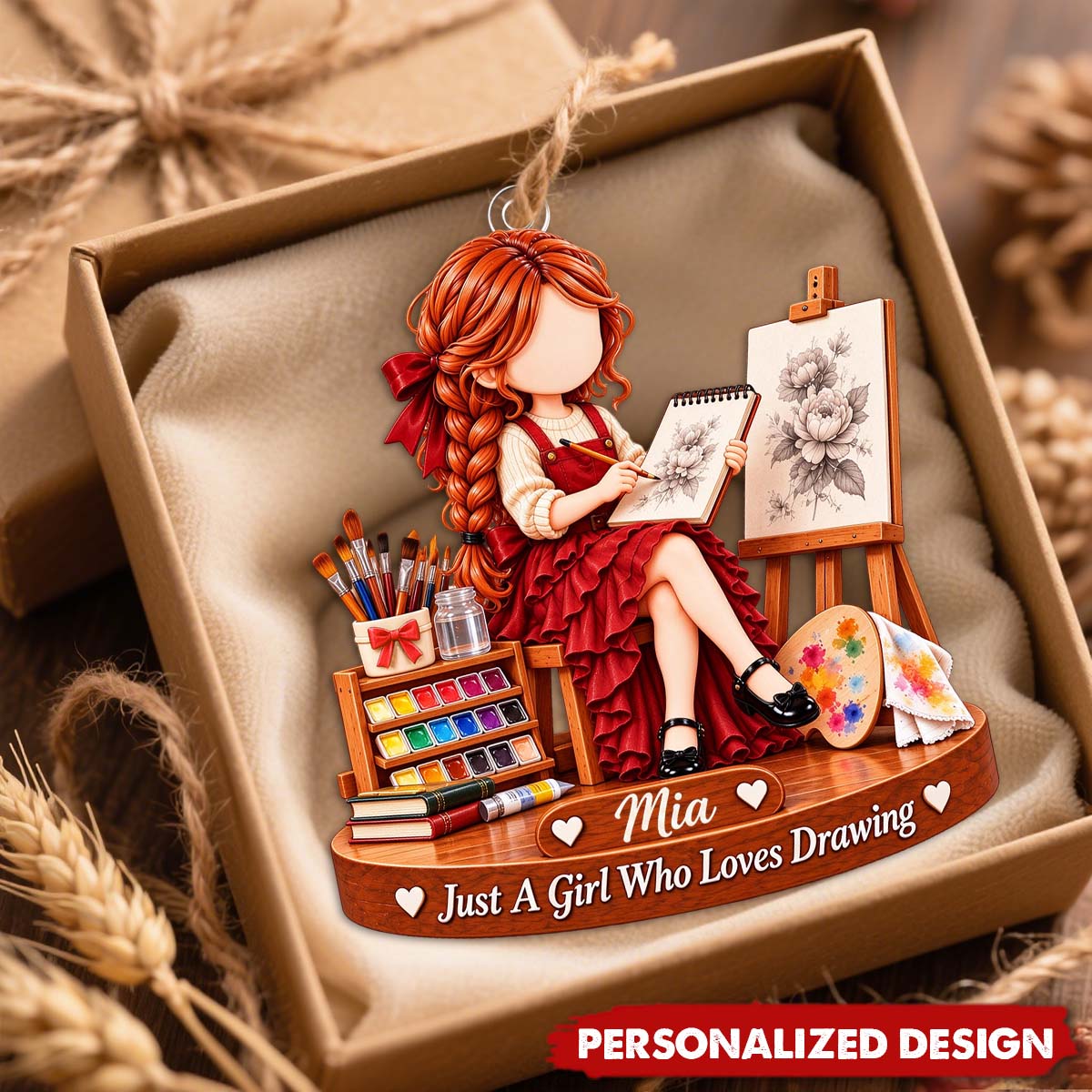 Drawing Lover Personalized Acrylic Ornament - Gift for Art Teacher & Painter