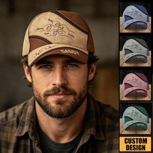 Outline Fist Bump Daddy Grandpa Personalized Classic Cap