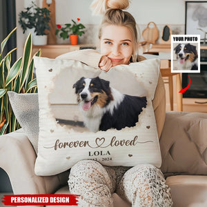 Personalized Forever Loved Memorial Pillow - Custom Photo & Name  for Loss of Loved One
