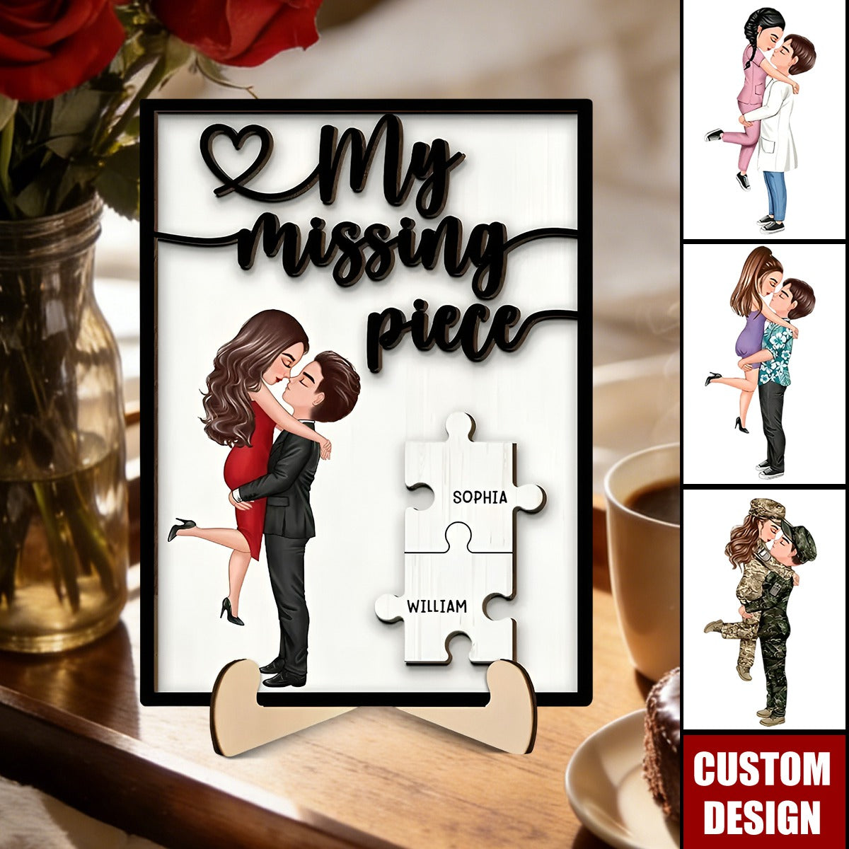 My Missing Piece - Personalized 2-Layer Wooden Plaque