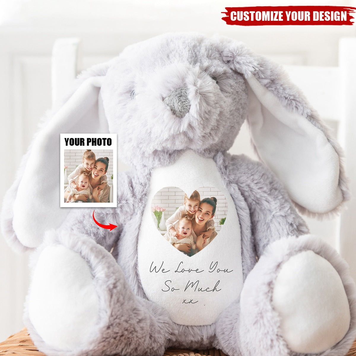 Personalised Photo Teddy, Birthday Teddy, New Baby Teddy
