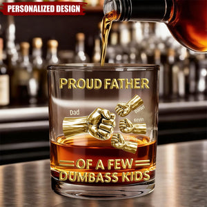 Personalized Fist Bump Family Whiskey Glass-Gift for father,grandpa