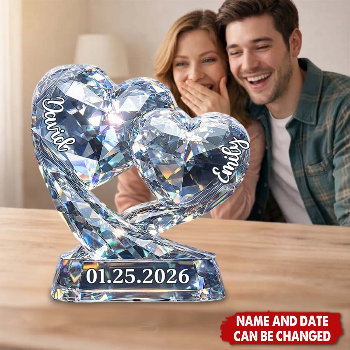 Personalized Heart Plaque – Valentine’s Day Gift for Couples