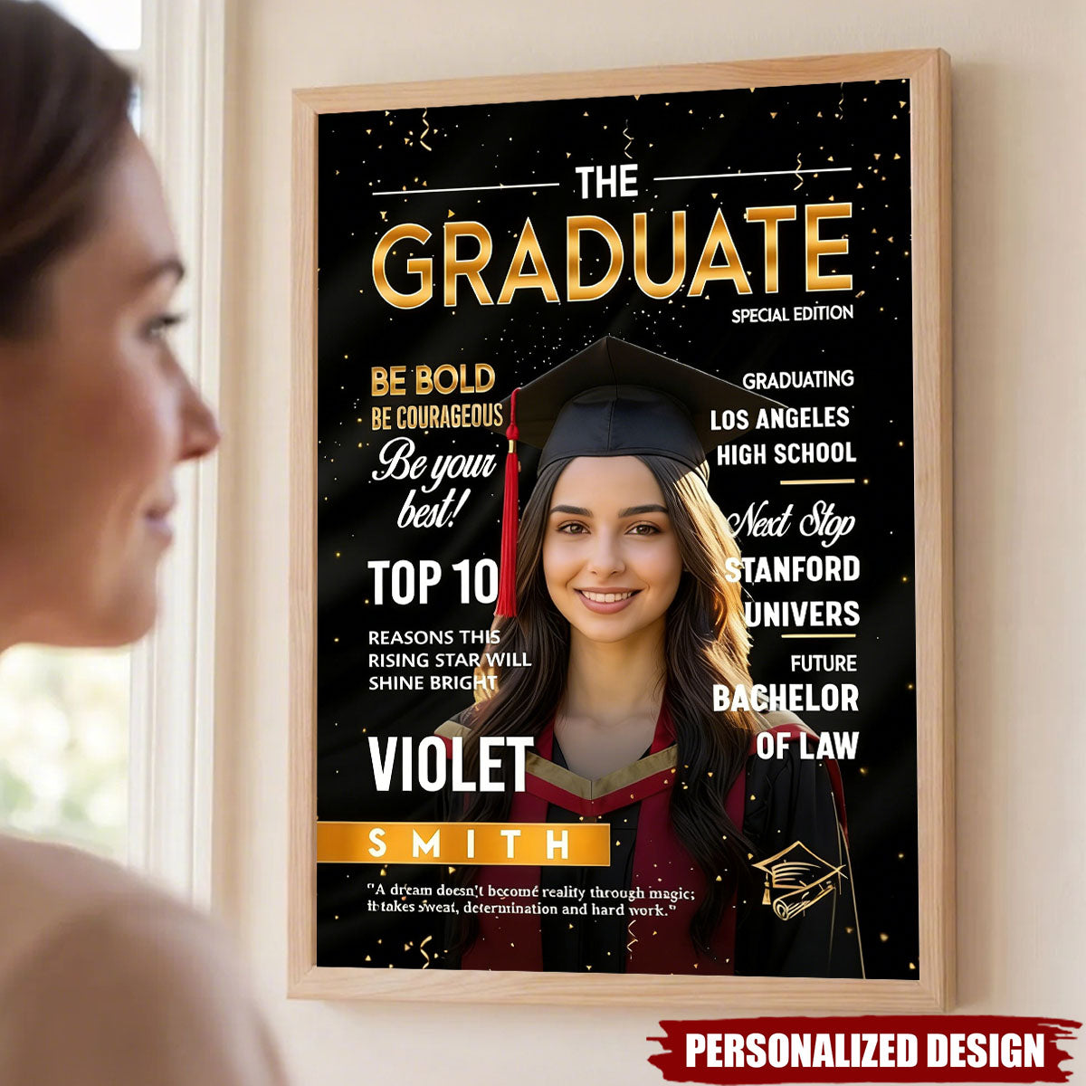 Personalized Graduation Magazine Poster - Unique Gift For Graduates