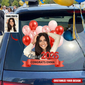 Personalized Photo Class Of 2026 Graduation Car Window Decal Sticker