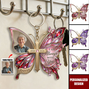 Personalized Butterfly Memorial Keychain - Custom Photo Gifts For Loved Ones