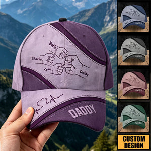 Outline Fist Bump Daddy Grandpa Personalized Classic Cap