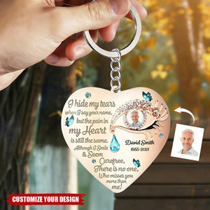 I Hide My Tears Personalized Keychain